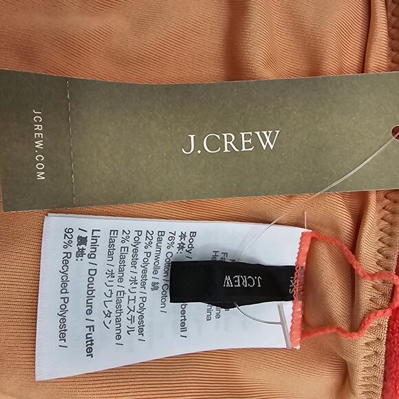 J. Crew Womans size 2X Curved Waist Cheeky Terry Bikini Bottoms in Coral NEW - Picture 6 of 8